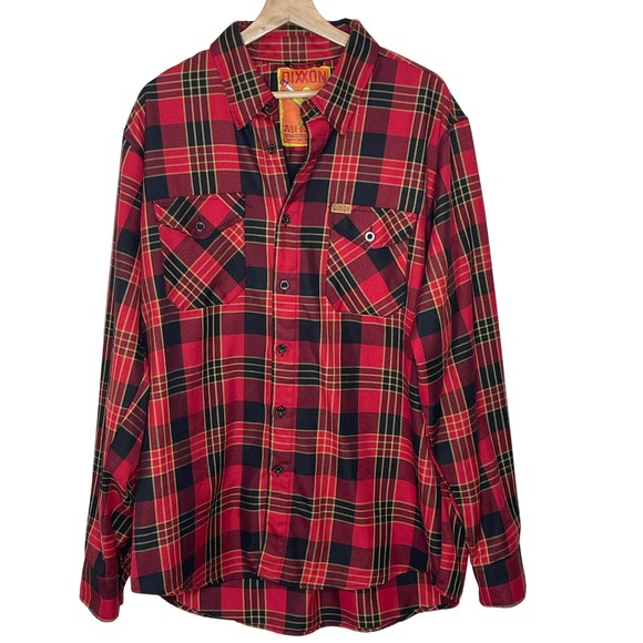 DIXXON Other - DIXXON Flannel Shirt Men's XL Red‎ Black Yellow Plaid Long Sleeve Button Up